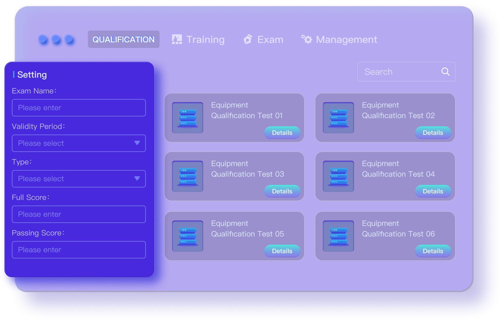 Personnel qualification and training interface
